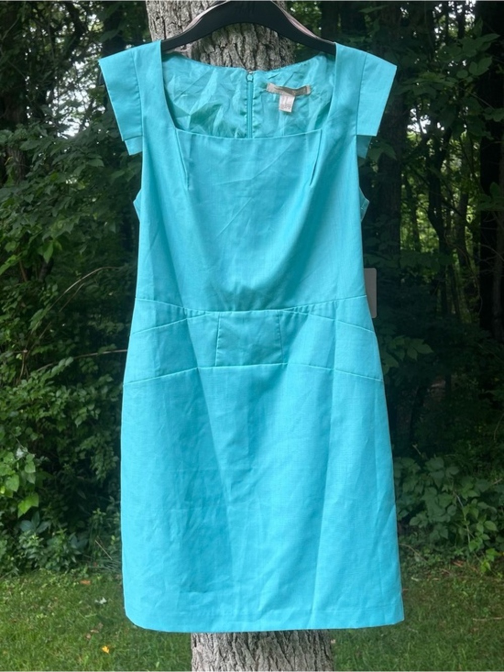 NWT Forever 21 Contemporary Aqua Blue Cap Sleeve Sheath Dress